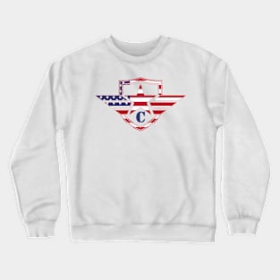 Letter C American Flag Monogram Initial Crewneck Sweatshirt